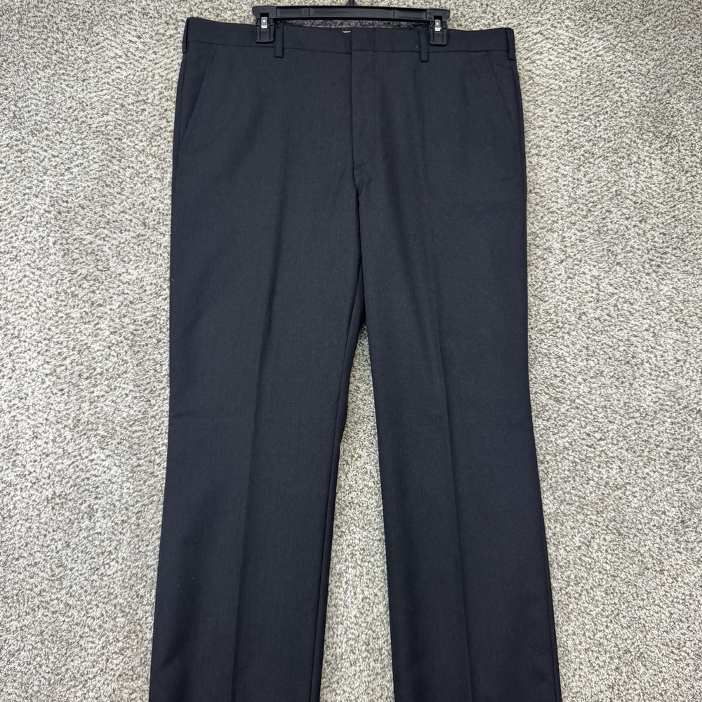 NEW Berle Dress Pants Men's Size 38 Gray Wool Blend Unhemmed Flat Front Dressy